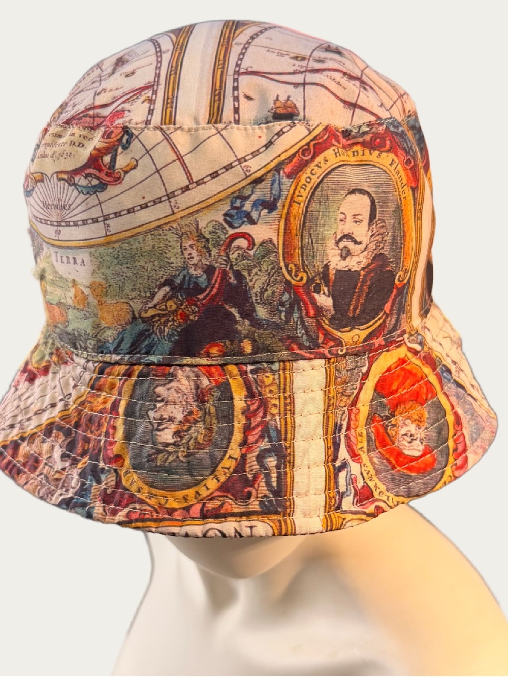 Vintage Old World Renascence Map Print Bucket Hat